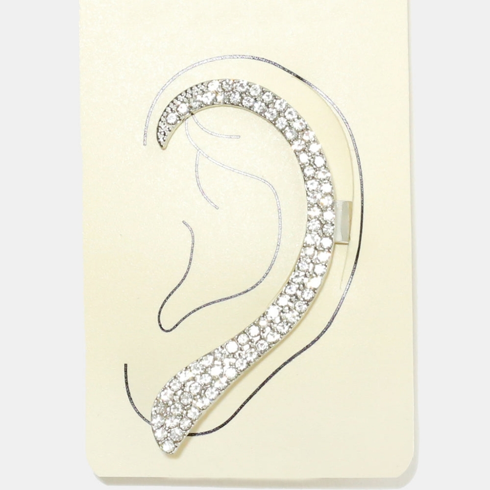 ✨ 2/$18 Silver Tone Rhinestone Earcuff